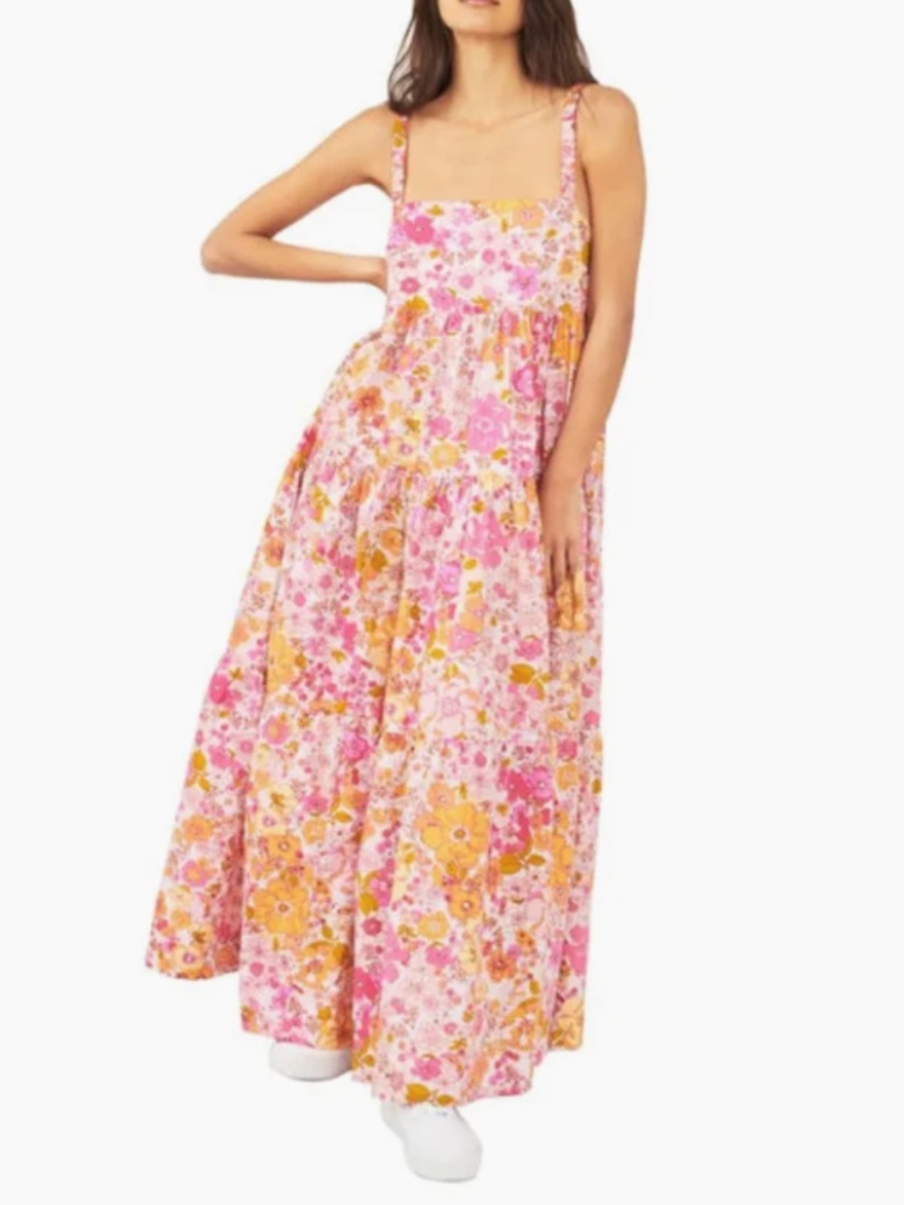 The Free People Floral Maxi Sundress in Blossom Floral Print, Size XS